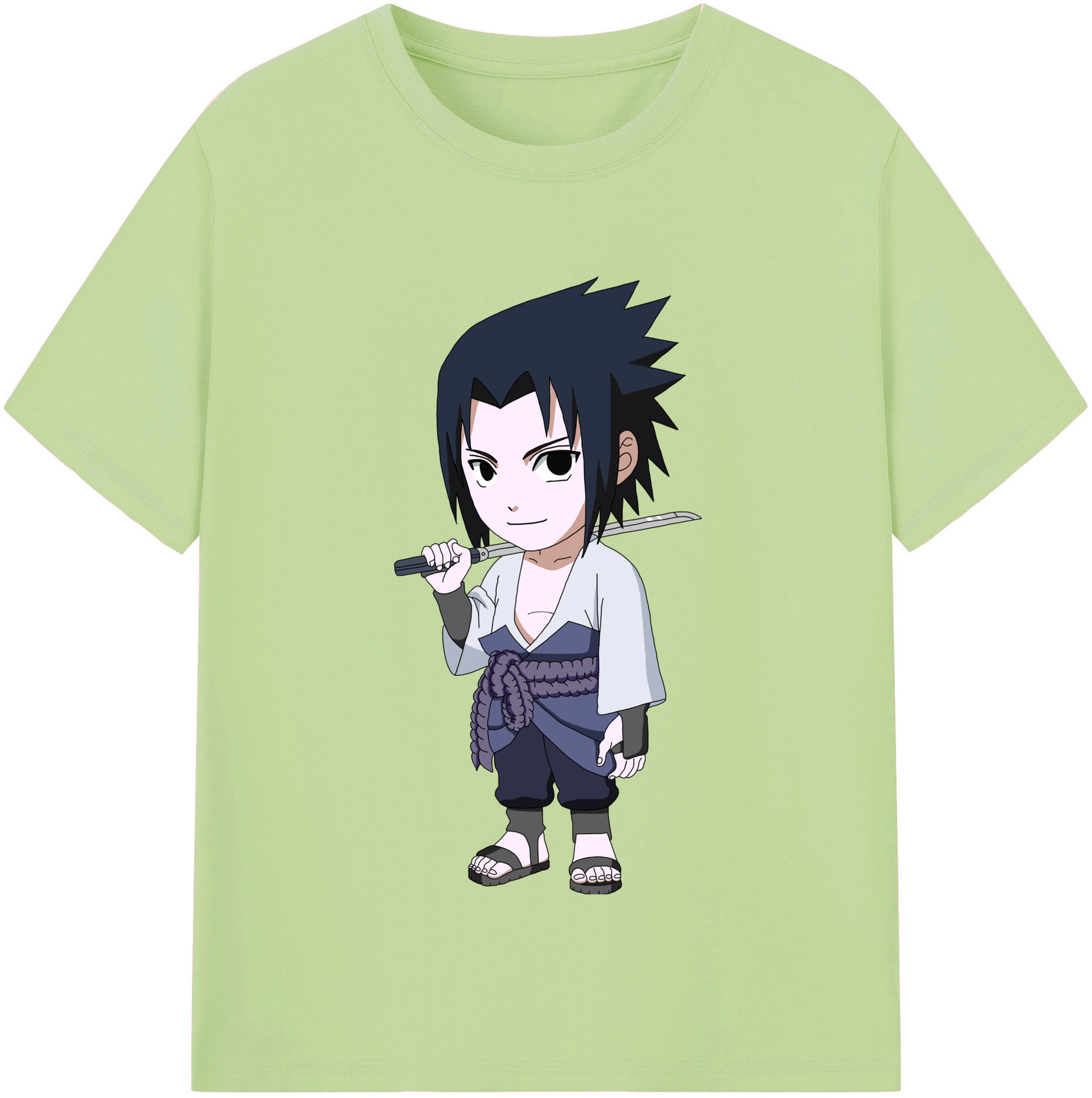 （画像用） NARUTO -ナルト- うちは サスケ Uchiha Sasuke 綿100％半袖Tシャツ（フロントプリント）
